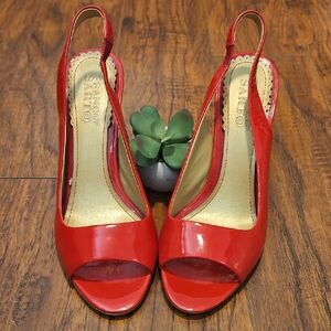 Franco Sarto Red Women's Slingback Heels